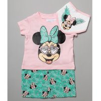 T20638:  Baby Minnie Mouse T-Shirt, Short & Bib Outfit (0-12 Months)