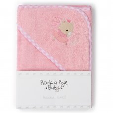 T20719: Baby Pink Ballerina Bear Hooded Towel/Robe