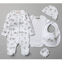 T20748: Baby Unisex Lambs 5 Piece Set In A Gift Box (0-3 Months)