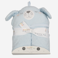 K14280: Baby Blue Puppy Hooded Towel/Robe