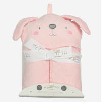K14281: Baby Pink Bunny Hooded Towel/Robe