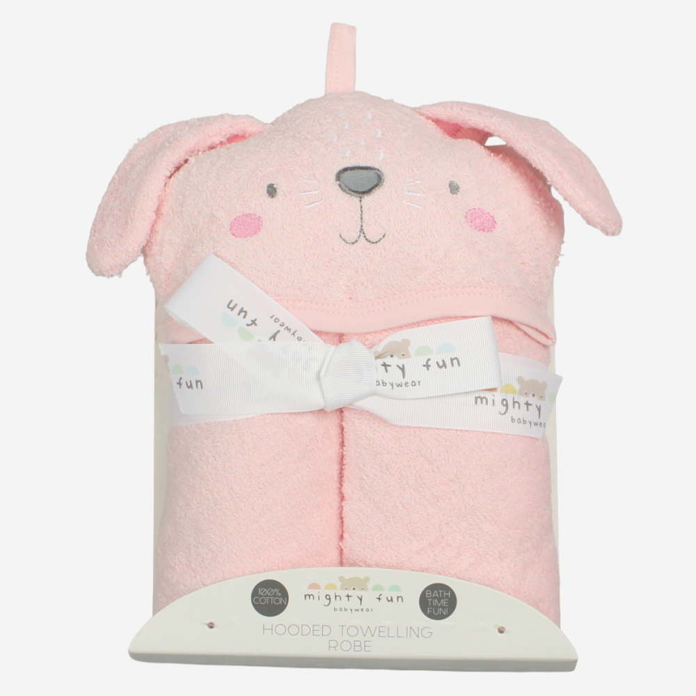 K14281: Baby Pink Bunny Hooded Towel/Robe K14281: Baby Pink Bunny Hooded Towel/Robe