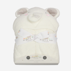 K14282: Baby White Elephant Hooded Towel/Robe