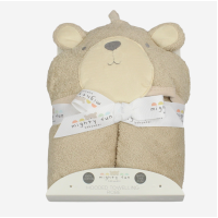 K14283: Baby Beige Teddy Hooded Towel/Robe