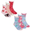 43B873: Girls 3 Pack Bamboo Cotton Rich Design Ankle Socks (Assorted Sizes)