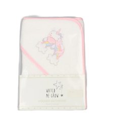 G13123: Baby Girls Unicorn Hooded Towel/Robe