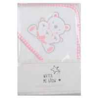 H1974: Baby Girls Teddy Hooded Towel/Robe