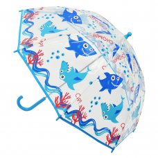 UU0377: Kids All Over Shark Dome Umbrella