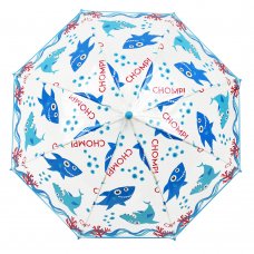 UU0377: Kids All Over Shark Dome Umbrella