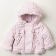 V21130B: Baby Girls Cotton Lined, Quilted Jacket (12-24 Months)