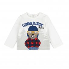 V21203: Baby Boys Lumberjack Quilted Jacket, Top & Jog Pant Outfit (3-24 Months)