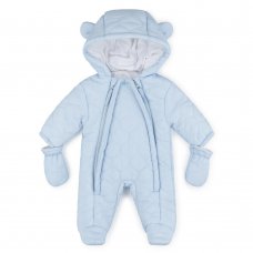 V21274: Baby Boys Cotton Lined, Quilted Snowsuit (0-12 Months)