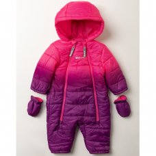 V21299: Baby Girls Bench Cotton Lined, Quilted Snowsuit (0-12 Months)