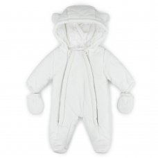 V21328: Baby Unisex Cotton Lined, Quilted Snowsuit (0-12 Months)