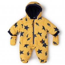 V21360: Baby Boys Stars Cotton Lined, Quilted Snowsuit (3-6 Months)