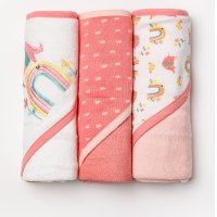 V21667: Baby Rainbow 3 Pack Hooded Towels/Robes