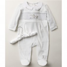 V21784: Baby Unisex Guess How Much I Love You Velour All In One  On A Satin Padded Hanger (0-6 Months)