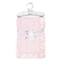 VEL03P: Baby Pink Luxury Ultra Soft Dimple Wrap On A Satin Padded Hanger