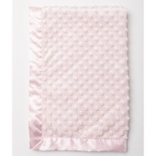 VEL03P: Baby Pink Luxury Ultra Soft Dimple Wrap On A Satin Padded Hanger