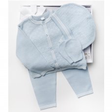 W21813: Baby Boys Knitted 4 Piece Outfit In A  Luxury Gift Box (NB-6 Months, boxes slight marks/damage)