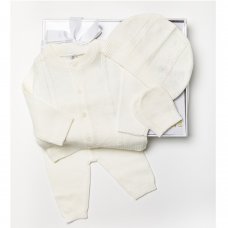 W21826: Baby Unisex Knitted 4 Piece Outfit In A  Luxury Gift Box (NB-6 Months)