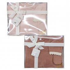 W21997: Baby Girls Knitted 4 Piece Outfit In A  Luxury Gift Box (NB-6 Months)