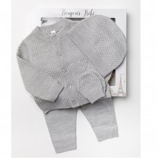W22001: Baby Unisex Knitted 4 Piece Outfit In A Gift Box (NB-6 Months)