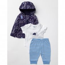W22553:  Baby Boys Safari 3 Piece Outfit (0-12 Months)