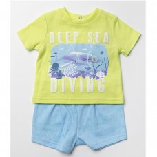 W22558:  Baby Boys Deep Sea T-Shirt & Short Outfit (3-24 Months)
