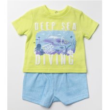 W22558:  Baby Boys Deep Sea T-Shirt & Short Outfit (3-24 Months)