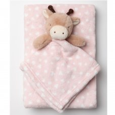 W22811: Baby Girls Giraffe Comforter & Blanket
