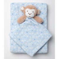 W22812: Baby Boys Monkey Comforter & Blanket