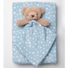 W22813: Baby Boys Bear Comforter & Blanket