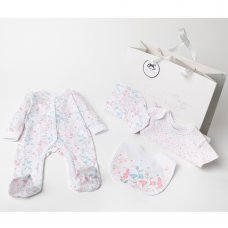 D06169: Baby Girls Floral 6 Piece Mesh Bag Gift Set (NB-6 Months)