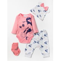 W23288: Baby Girls Minnie Mouse 4 Piece Outfit  (0-12 Months)