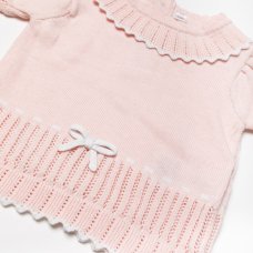 W23311: Baby Girls Cotton Knitted 2 Piece Outfit (0-9 Months)