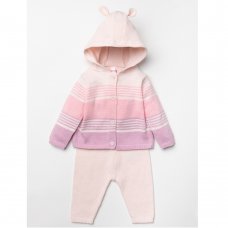 W23354: Baby Girls Knitted 2 Piece Outfit (0-12 Months)