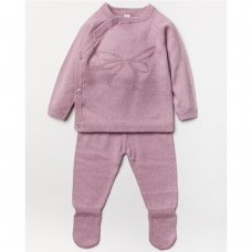 W23358: Baby Girls Knitted 2 Piece Outfit (0-9 Months)