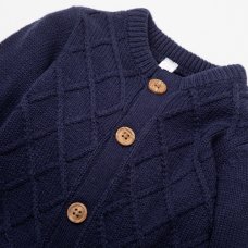 W23362: Baby Boys Navy Knitted Romper (0-12 Months)