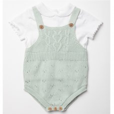 W23366: Baby Girls Cotton Knitted 2 Piece Outfit (0-9 Months)