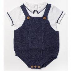 W23367: Baby Boys Cotton Knitted 2 Piece Outfit (0-9 Months)