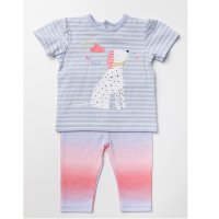 W23387:  Baby Girls Dalmatian Top & Leggings Outfit (3-24 Months)