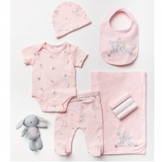 W23739: Baby Girls Bunny 10 Piece Mesh Bag Gift Set (NB-6 Months)