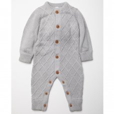 W23845: Baby Boys Grey Knitted Romper (3-12 Months)