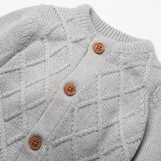 W23845: Baby Boys Grey Knitted Romper (0-12 Months)
