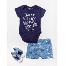 W23885: Baby Boys 3 Piece Outfit With Shoes (6-9 Months)