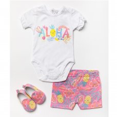 W23895: Baby Girls 3 Piece Outfit With Shoes (0-9 Months)