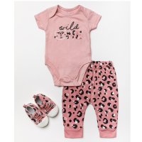 W23897: Baby Girls 3 Piece Outfit With Shoes (0-9 Months)