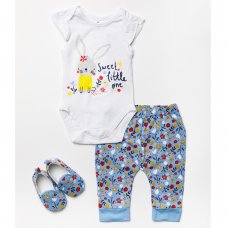 W23898: Baby Girls 3 Piece Outfit With Shoes (0-9 Months)