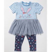 W23905:  Baby Girls Bunny Tutu Dress & Legging Outfit (0-12 Months)